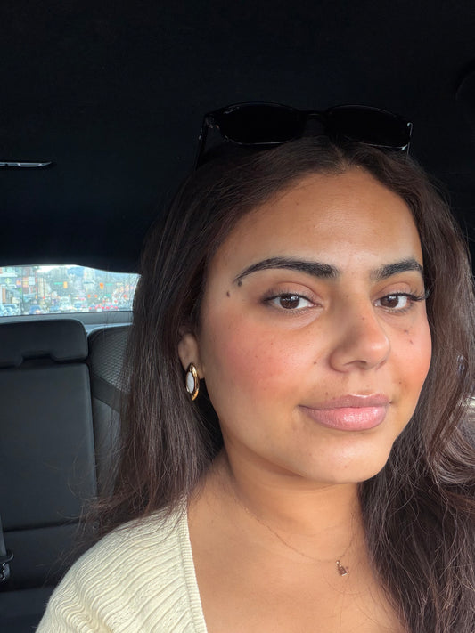 Cream almond earrings