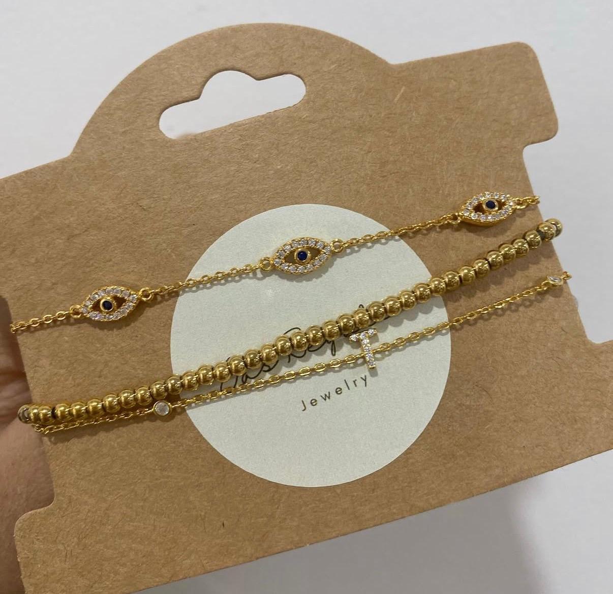 Triple Evil eye bracelet