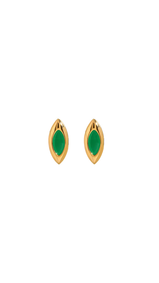 Green almond earrings